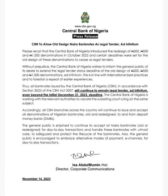 CBN Statement