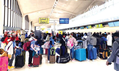 Students at airport