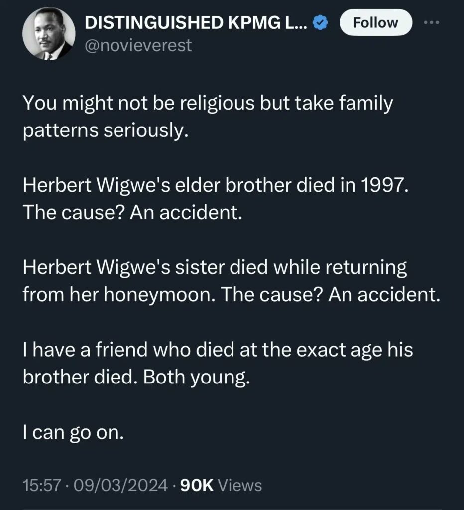 Man Warns As He Reveals Herbert Wigwe’s Siblings Died By Accident