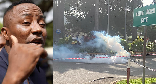 sowore and tear gas