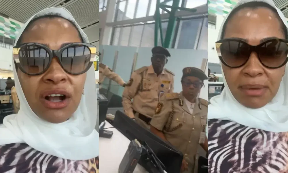 Senator Natasha with airport officials