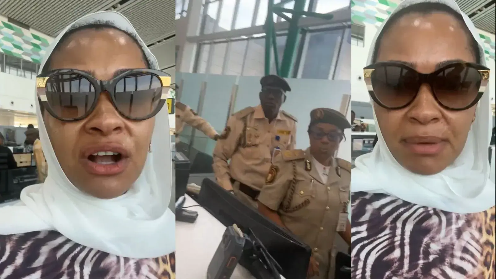 Senator Natasha with airport officials