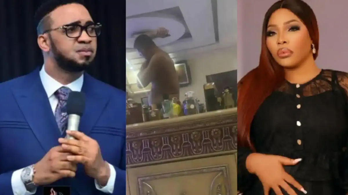 Pastor Chris Okafor reacts as Doris Ogala leaks bedroom photo