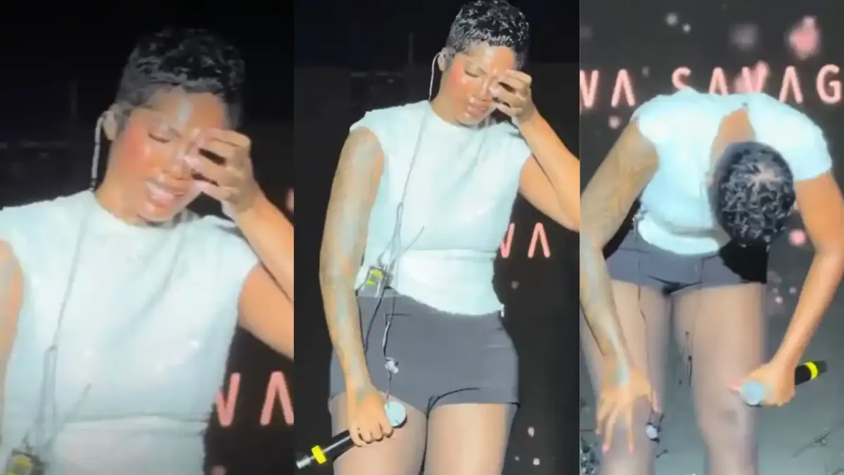 Tiwa Savage cries