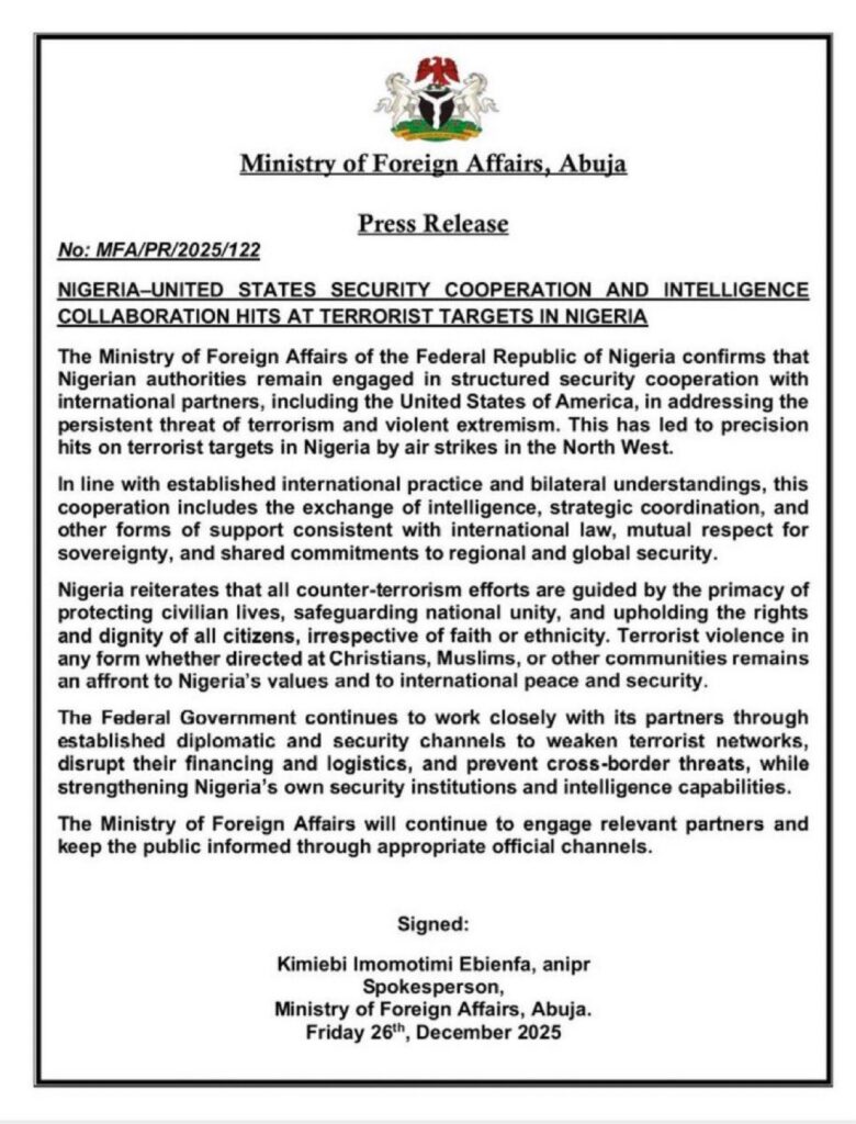 Airstrike Statement