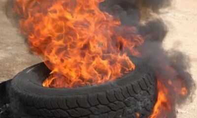 tyre burning