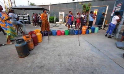 Nigerians buying cooking gas