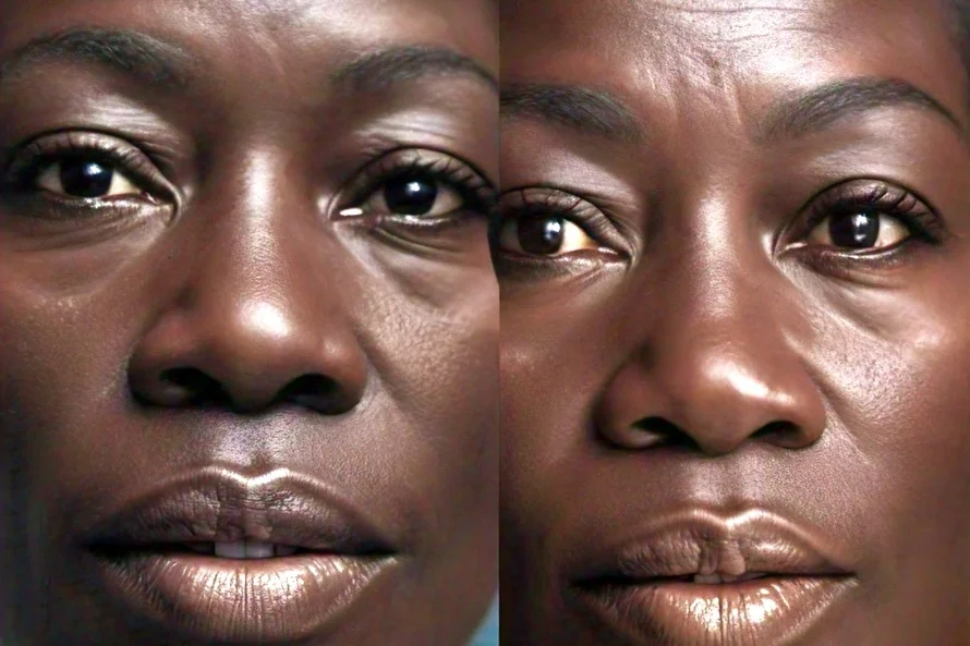 a realistic 55 year old womans face
