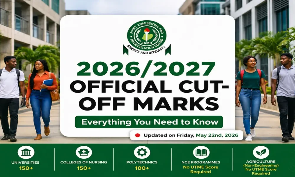 JAMB cut off mark for 2026
