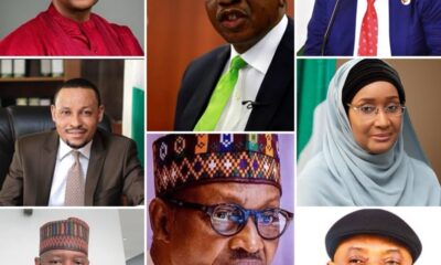 Photo collage of Buhari officials tried by Tinubu government