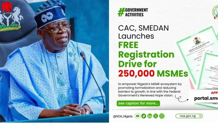 President Tinubu free CAC registration for 250 000 MSMEs