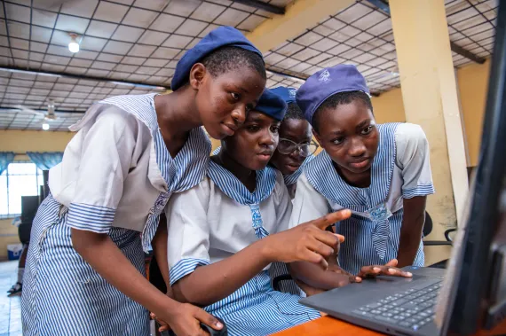 students learning