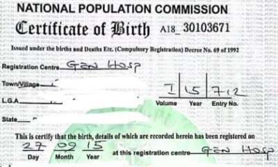 birth cert
