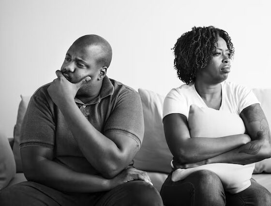 black couple having argument